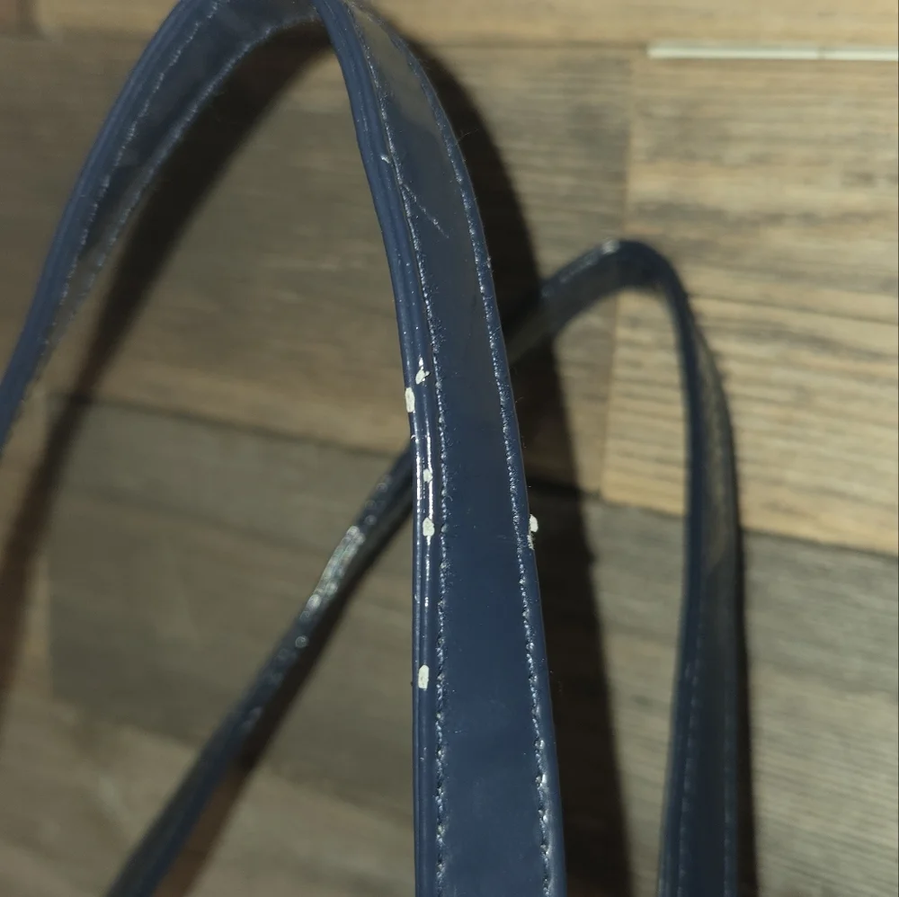 Vera Bradley Pink, Navy & Orange Tote Bag with Geometric Flower & Ruffle Design - Picture 8 of 9